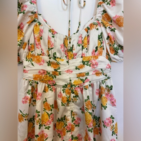 For Love Emma Mini Dress Floral Marigold Size XS - Picture 6 of 10